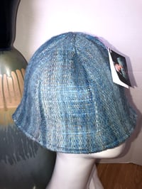 Image 2 of H.O.D. Bucket Hat Powder Blue Vintage Wool W/Reversible Navy Silk-Rayon Side