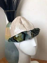 Image 4 of H.O.D. Bucket Hat Velvet Multi Color Geometric Pattern W/Reversible Cream Velvet Fabric