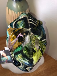 Image 3 of H.O.D. Bucket Hat Velvet Multi Color Geometric Pattern W/Reversible Cream Velvet Fabric