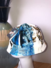 Image 4 of H.O.D. Bucket Hat Chyna Dog Printed Velour W/Golden Satin Texture Lining