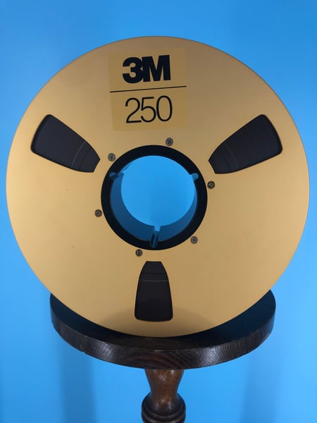 Image of 3M 250 2" x 2500' High Bias Reel Tape On 10.5" Red Reel in Box One Pass-Used