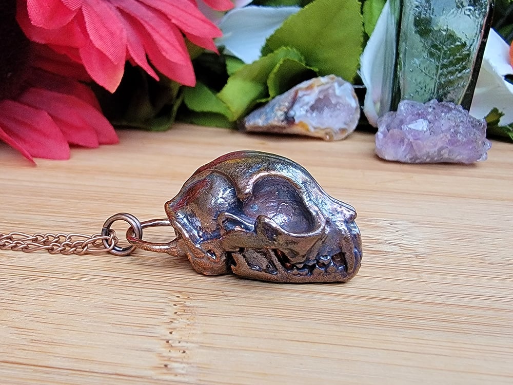 Image of Cat Skull Pendant (18 inch chain)