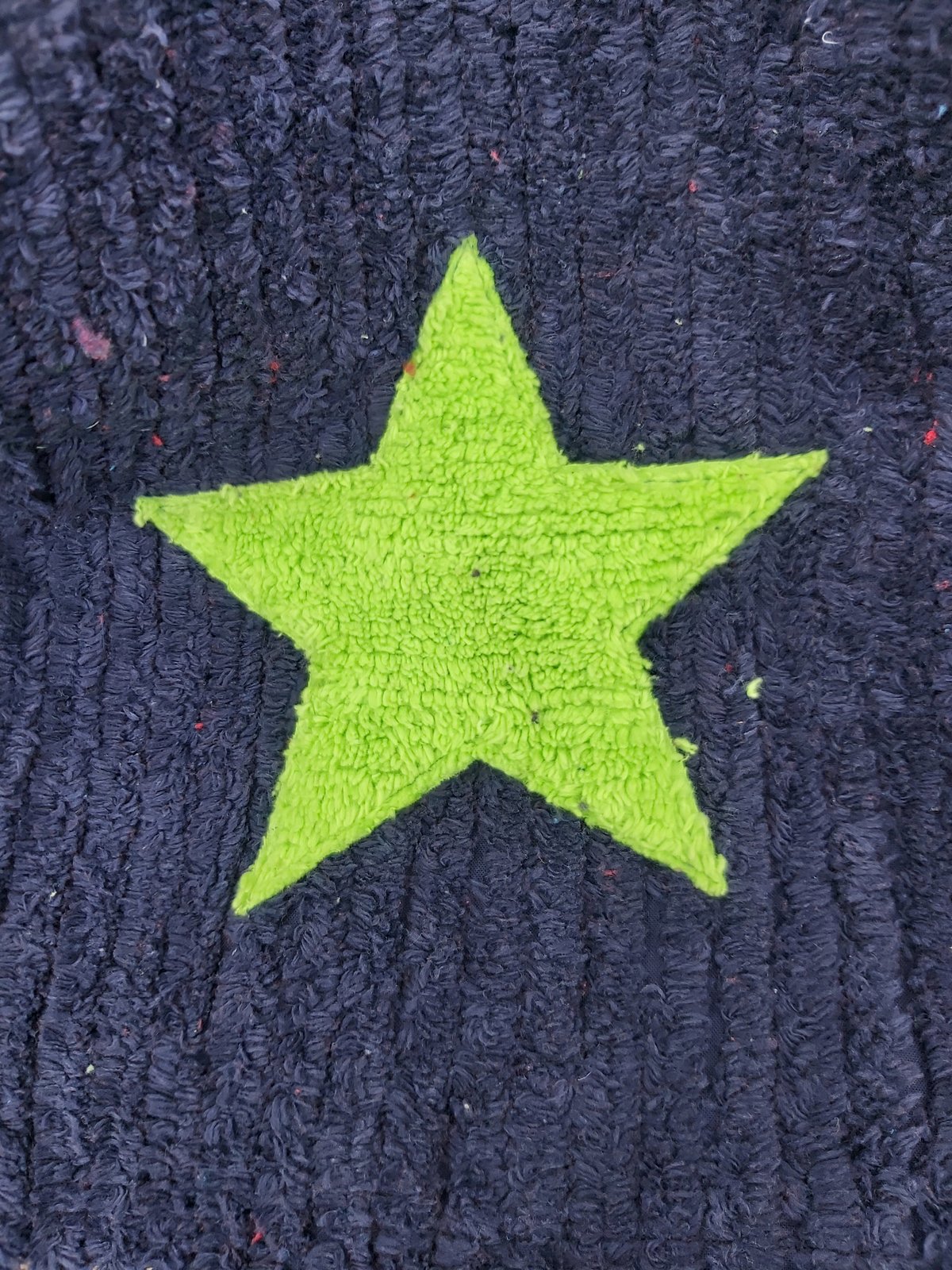 Image of Star chenille shorts - Navy/lime with blue stars
