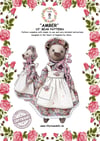 AMBER the Bear 10 inch sewing pattern, with full instructions designed in UK