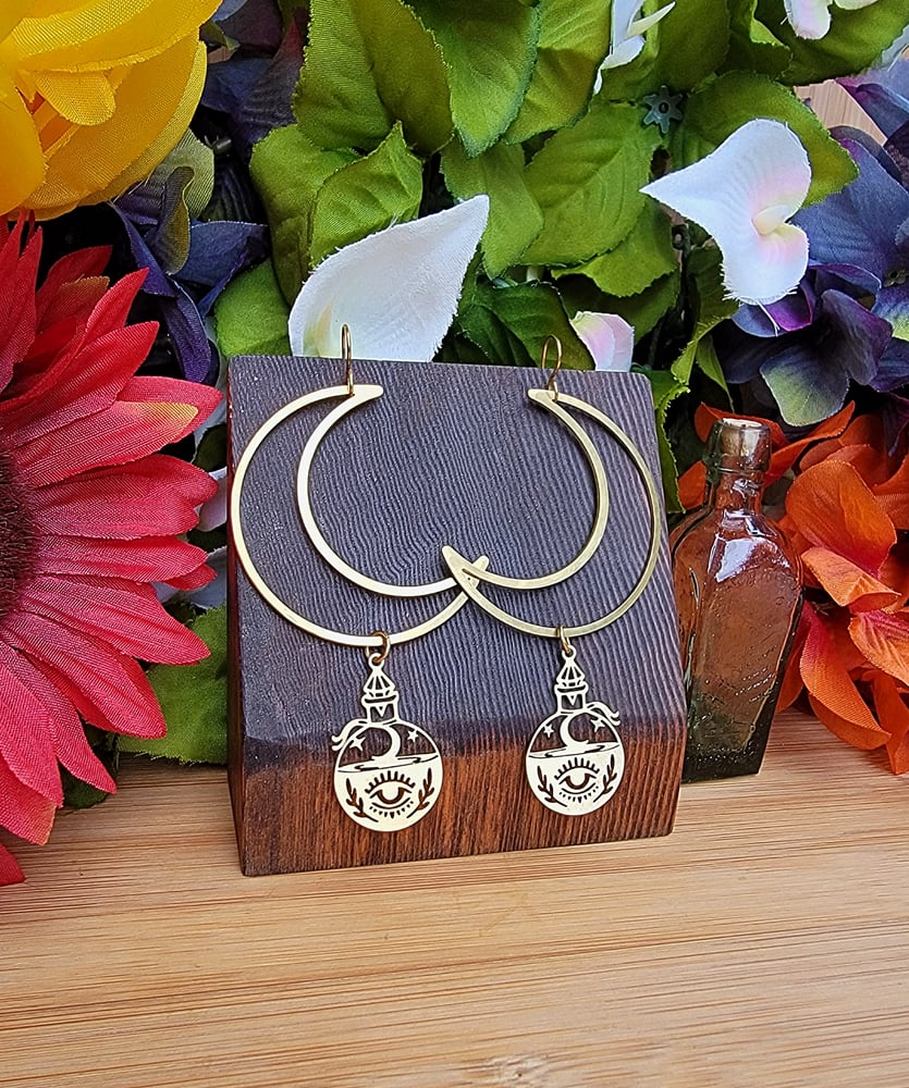 Image of Witches Brew Brass Earrings