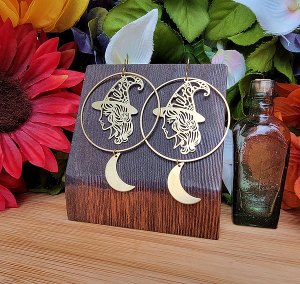 Image of Witchy Brass Earrings