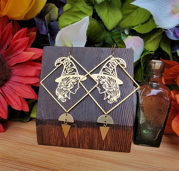Image of Witchy Woman Brass Earrings