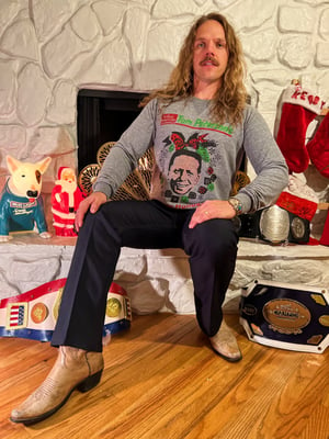 Image of Portland Wrestling sponsored by Tom Peterson’s Happy Holidays Christmas Sweater