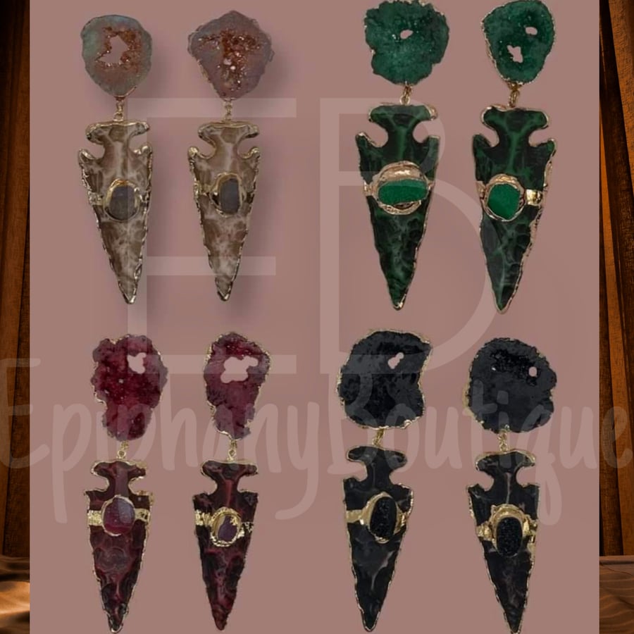 Image of The EB Arrow Stone Earrings