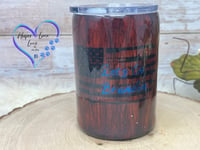 Image 1 of 12 oz Let's Go Brandon Woodgrain Whiskey Tumbler