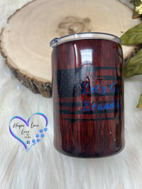 Image 3 of 12 oz Let's Go Brandon Woodgrain Whiskey Tumbler