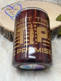 Image 2 of 12 oz Just The Tip I Promise Woodgrain Whiskey Tumbler