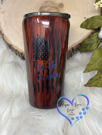 Image 4 of 16oz Let's Go Brandon Woodgrain Tumbler