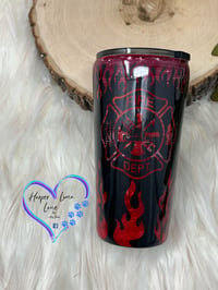 Image 1 of 16oz Fire Fighter Flame Tumbler