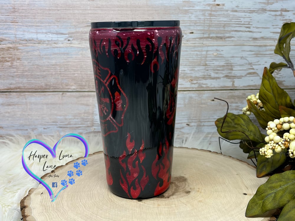 Image of 16oz Fire Fighter Flame Tumbler