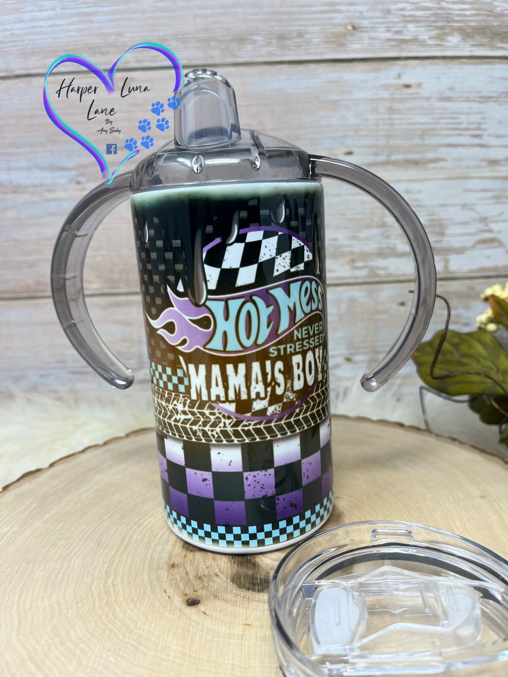 Image of 12oz Hot Mess Mama's Boy Sippy and Transition Tumbler 