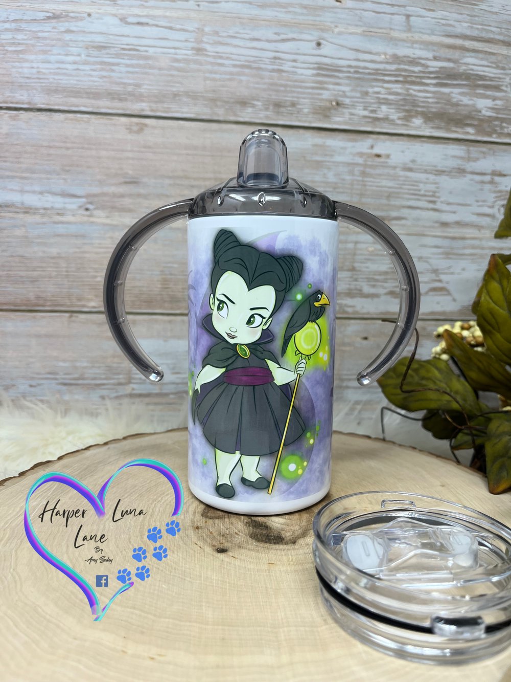 Image of 12oz Maleficent Sippy and Transition Tumbler 