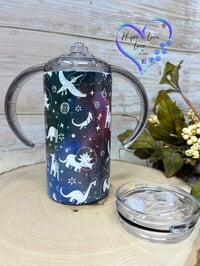 Image 2 of 12oz Space Dinosaur Sippy and Transition Tumbler 