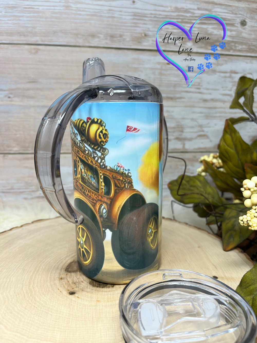 Image of 12oz Robot Truck Sippy and Transition Tumbler 