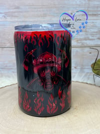 Image 1 of 12 oz Fire Fighter Flames Whiskey Tumbler