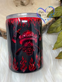 Image 4 of 12 oz Fire Fighter Flames Whiskey Tumbler