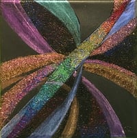 Image 1 of "Rainbow Connections II" by Katy DeBra, 6" x 6" x 0.5" 