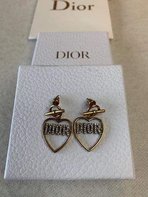 Image of (THIS ITEM NOW ON HOLD) Preloved Authentic Dior Heart Earrings 