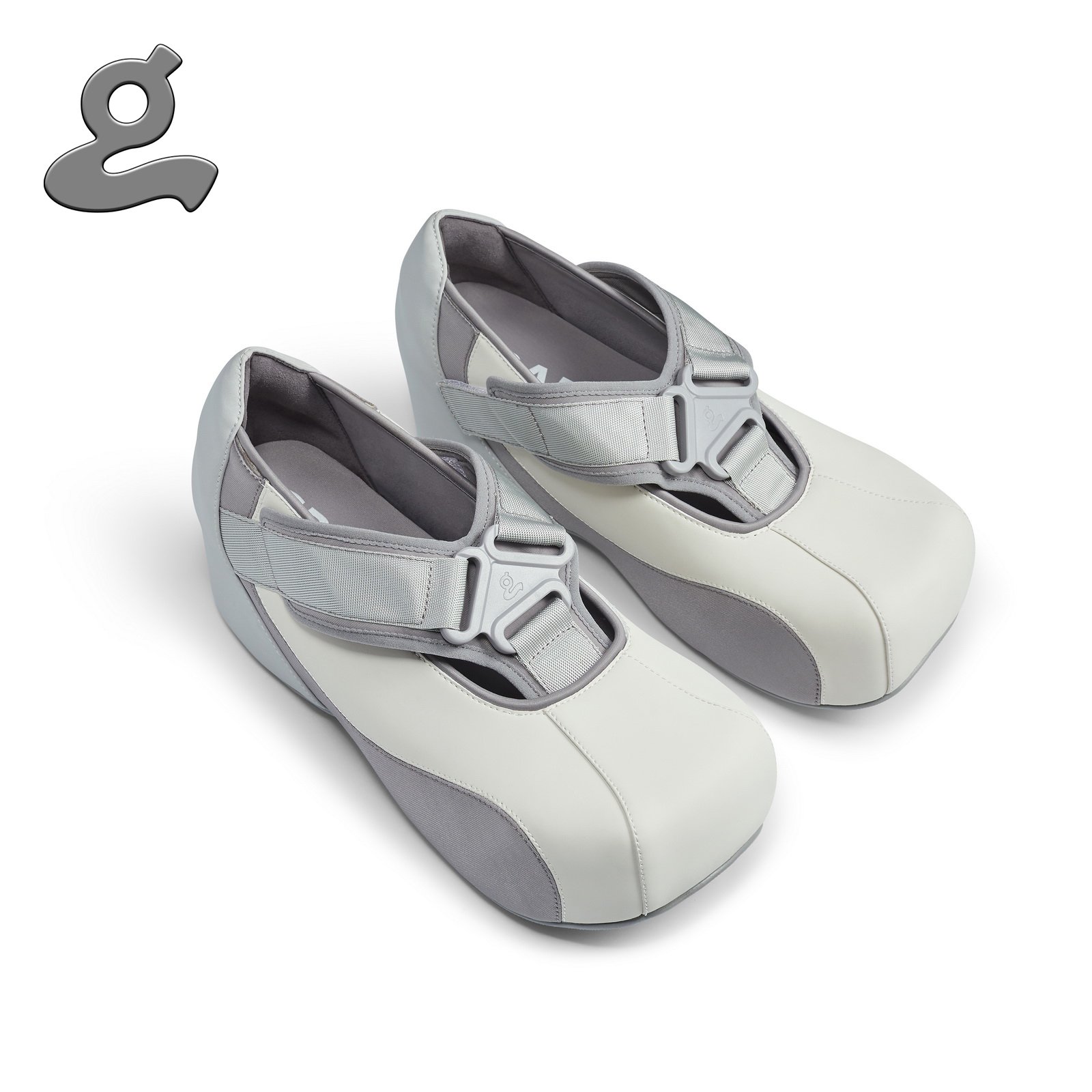 White Sport Spliced Platform Shoes | GRAPE