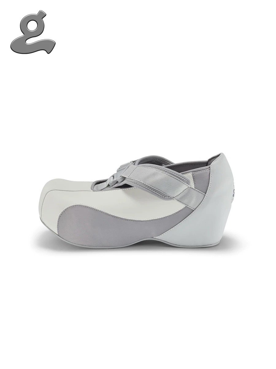 White Sport Spliced Platform Shoes