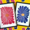 A3 Happy/Sad Flower Prints (Pink or Blue)