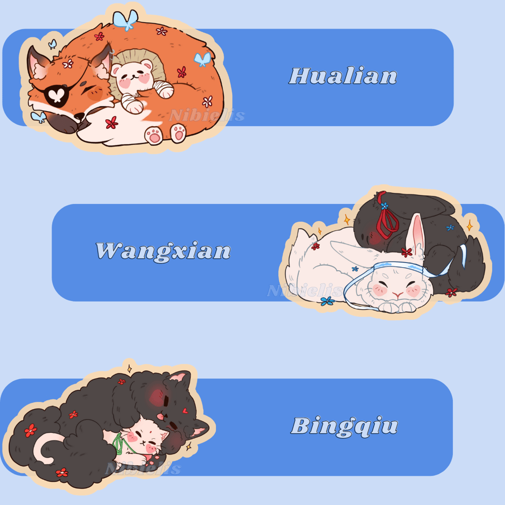 MXTX - Animal Couples Wooden Pins