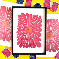 Image 2 of A3 Happy/Sad Pink Flower