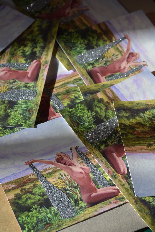 Naked in Nature (glitter print)