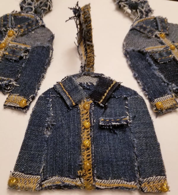 Image of Tasty Raw Edge Denim Ornament  “Single Denim Jacket”  