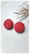 Round Earrings - Red - 20% off