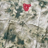 Image 5 of Bear Stamp on Royal Pine / Reverse Tie-Dye T-shirt w/ Red Print