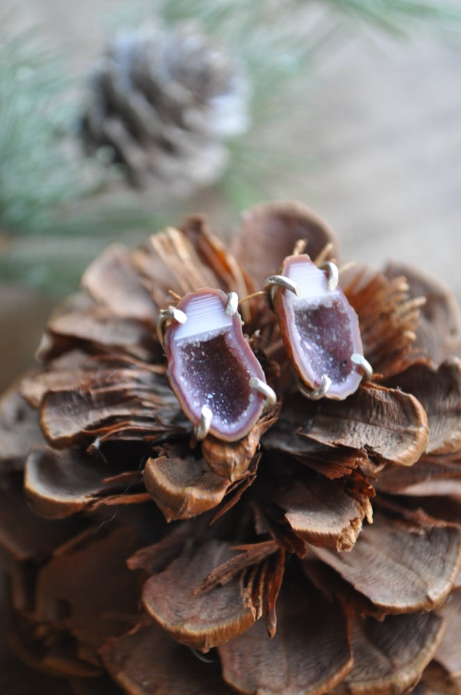 Image of One of a Kind Tabasco Geode Studs (Item 9B)