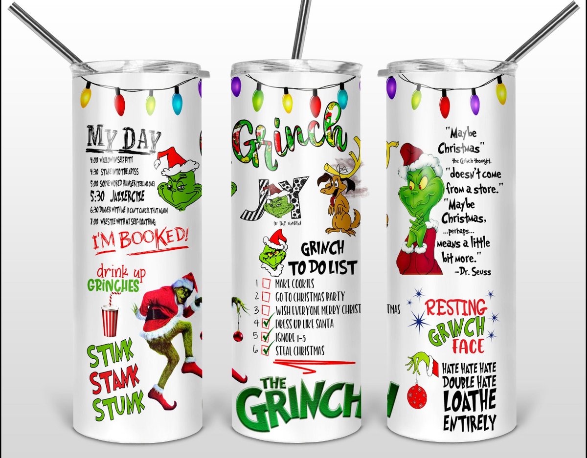 100 Percent that Grinch Tumbler 20 oz. Double walled insulated