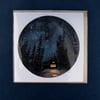Cabin At Night Greetings Card by Charis Raine Illustration