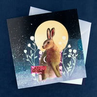 Single Christmas Card ~ Hare