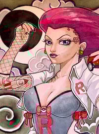 Image 2 of Jessie Team Rocket fanart print. Poster. Japanese art.