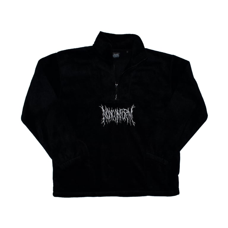 "Embroided Lettering" Fleece Half-Zip