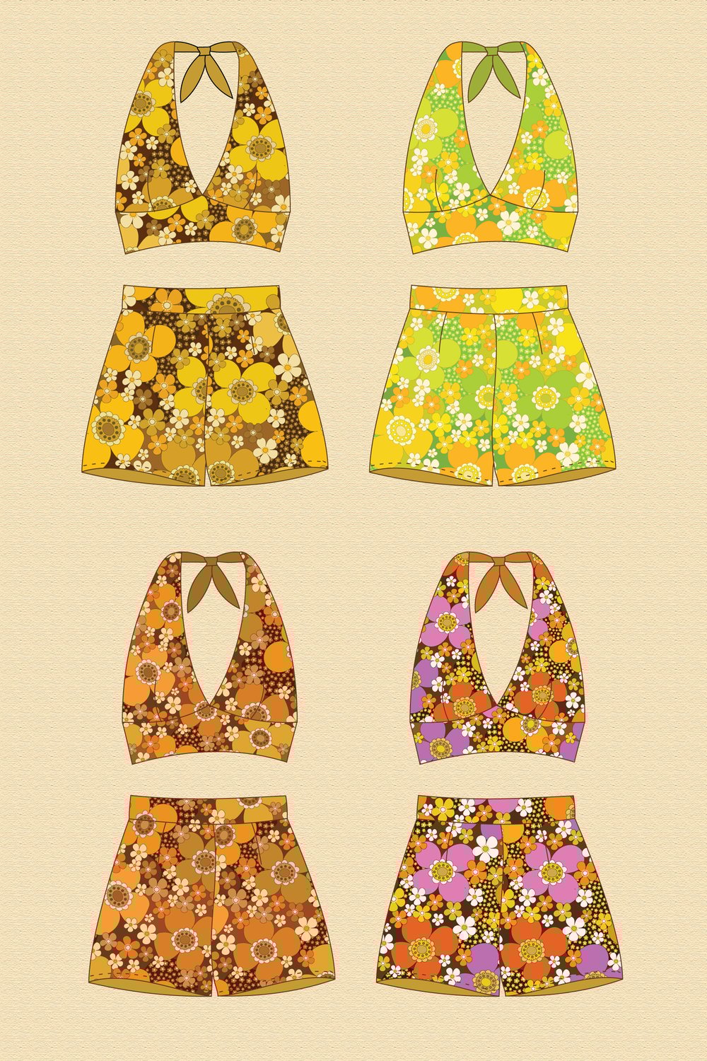 Heartbreaker Halter and Pinup shorts SET in Get Back