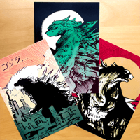 Image 1 of Godzilla Ink brush Prints