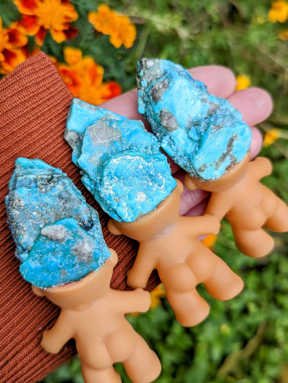 RARE "White Water" Turquoise Crystal Troll Shorty 3.5"