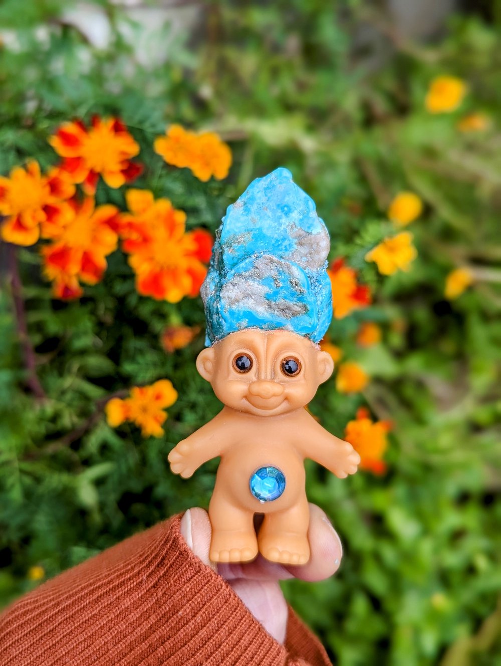 RARE "White Water" Turquoise Crystal Troll Shorty 3.5"