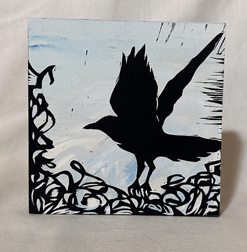 Image of SALE – 'And She Flies' – Original Woodcut