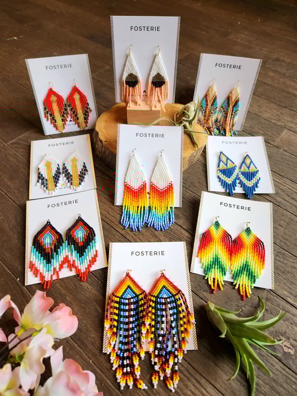 Image of Handcrafted Beaded Earrings by FOSTERIE