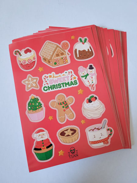 Image of Sweet Christmas A5 Sticker Sheet