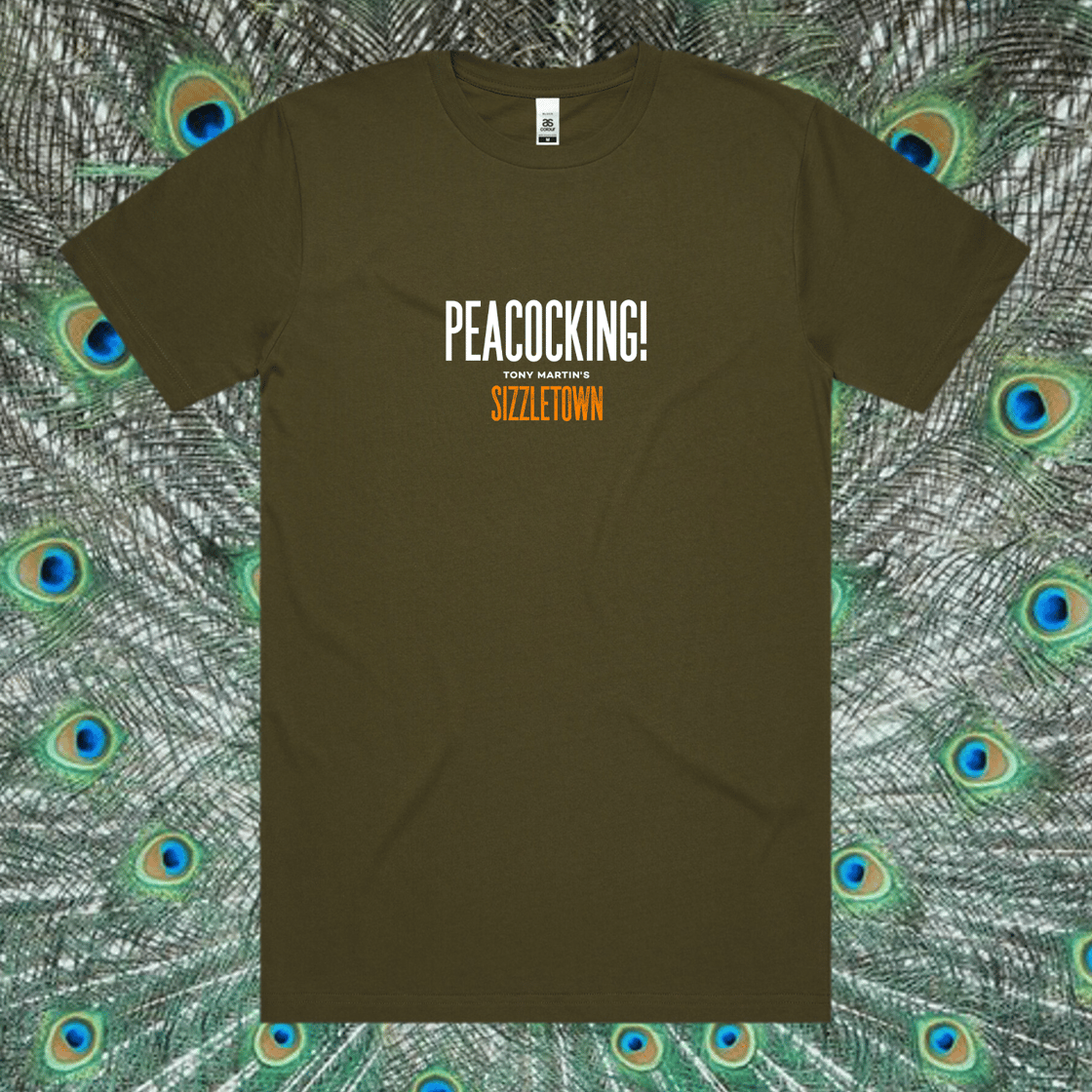 Image of ‘PEACOCKING!’ Army Green Tee
